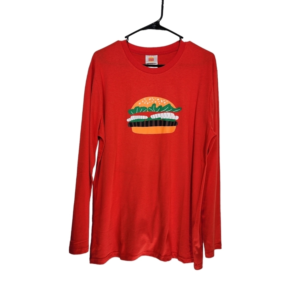 Burger King Unisex BK Official Whopper Sandwich Crew Long Sleeve T-Shirt - L